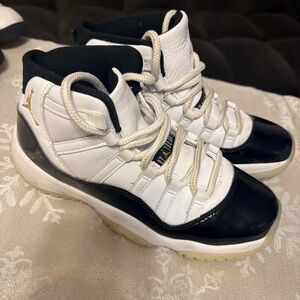 Jordan White and Black High-Top Basketball Sneakers